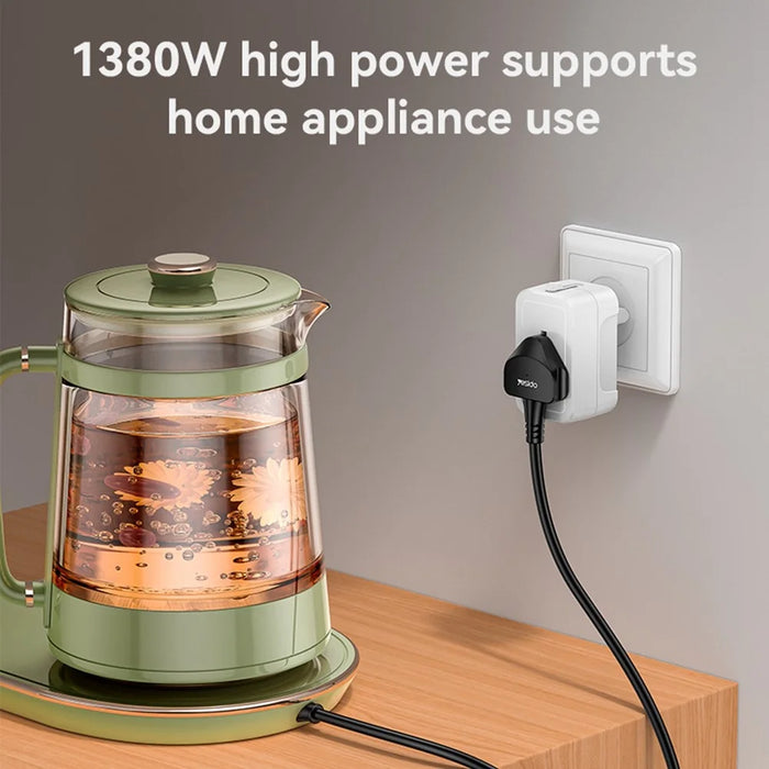 YESIDO MC32 Universal Travel Adapter Multi-Nation Compatibility 1380W Global Plug Converter - 3