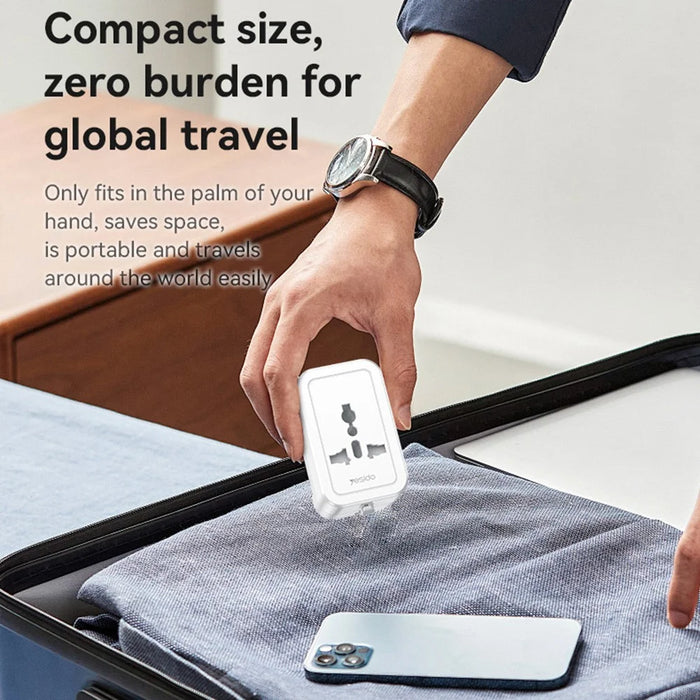 YESIDO MC32 Universal Travel Adapter Multi-Nation Compatibility 1380W Global Plug Converter - 7