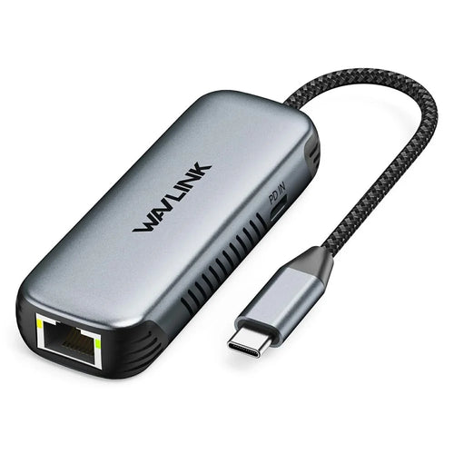 WAVLINK NWU340GD 5Gbps USB-C to RJ45 Ethernet Adapter Aluminum Converter with 95W Charging Port - 1