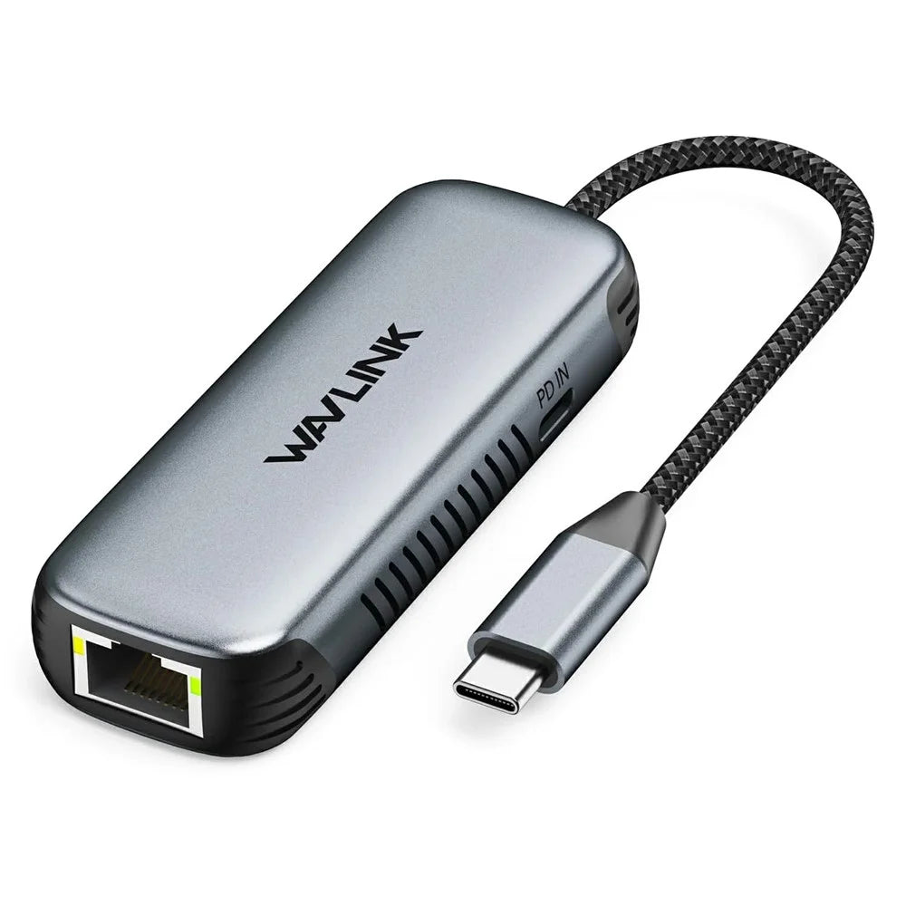 WAVLINK NWU340GD 5Gbps USB-C to RJ45 Ethernet Adapter Aluminum Converter with 95W Charging Port - 1