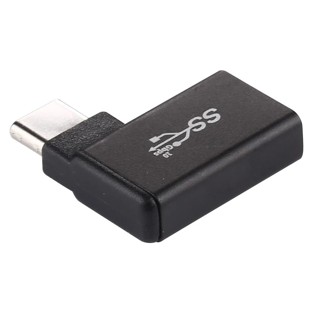 90 Degree Right Angle Type C Male to USB 3.0 Female Converter 10Gbps Data Adapter - 1