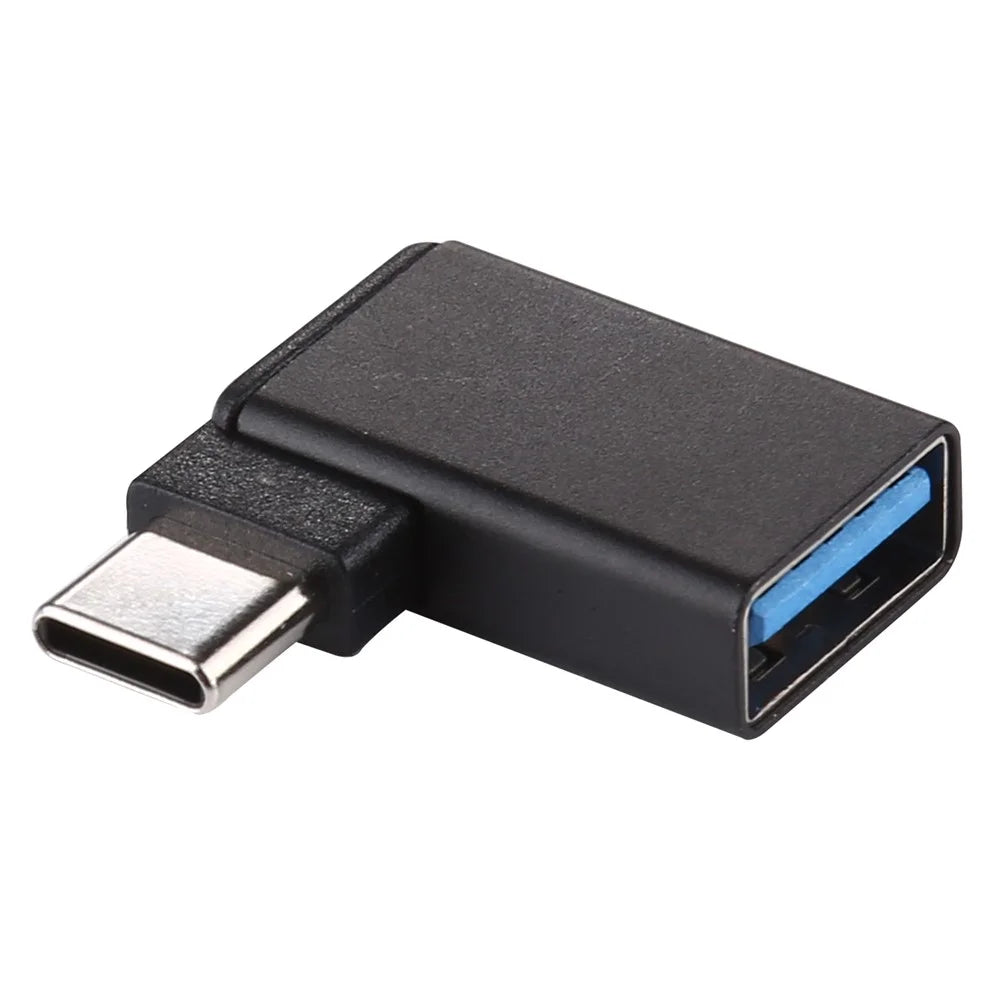 90 Degree Right Angle Type C Male to USB 3.0 Female Converter 10Gbps Data Adapter - 2