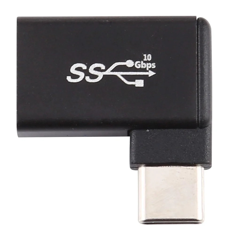 90 Degree Right Angle Type C Male to USB 3.0 Female Converter 10Gbps Data Adapter - 3