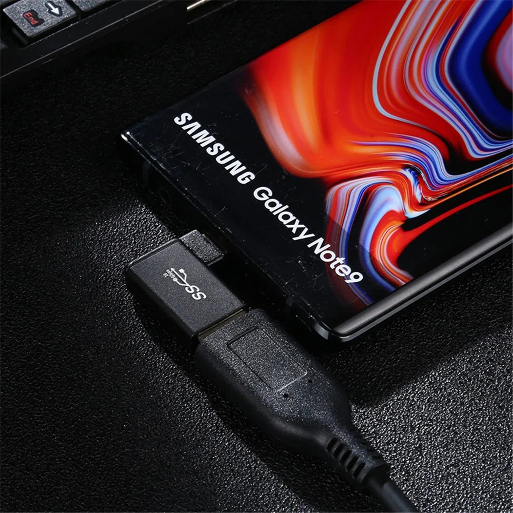 90 Degree Right Angle Type C Male to USB 3.0 Female Converter 10Gbps Data Adapter - 4