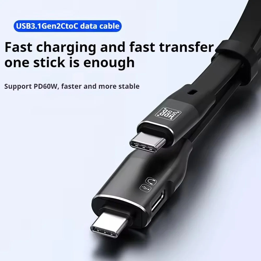 3.1 Gen2 OTG Dual Type-C Cable 1000MB / S Data Transfer TF Card Reader Multi-Function Adapter Cable - Black - 2