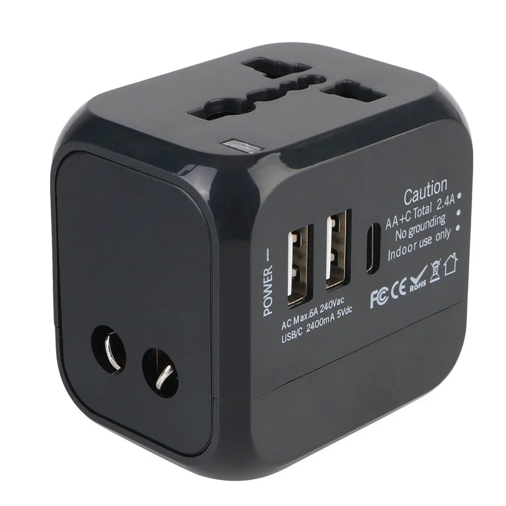 PD 20W Universal Travel Adapter UK / EU / US Plug Dual USB + PD 20W Charging International Charger - 5
