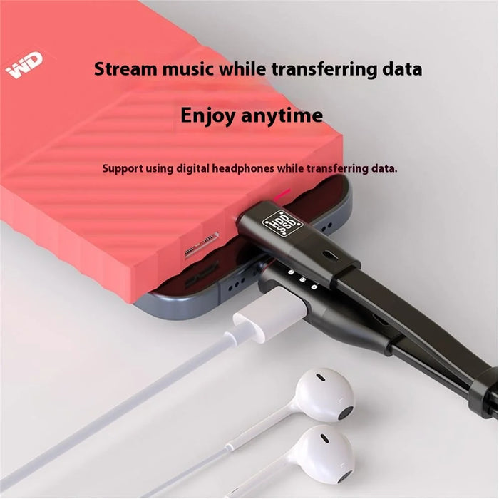 USB 3.1 Gen2 Type C to Type C OTG Data Cable Double Type C Charging 1000MB / S for Hard Drive / USB Flash Drive / Digital Headphones / Action Camera - Black - 3