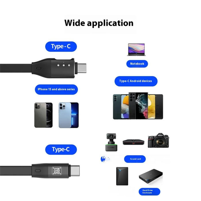 USB 3.1 Gen2 Type C to Type C OTG Data Cable Double Type C Charging 1000MB / S for Hard Drive / USB Flash Drive / Digital Headphones / Action Camera - Black - 4