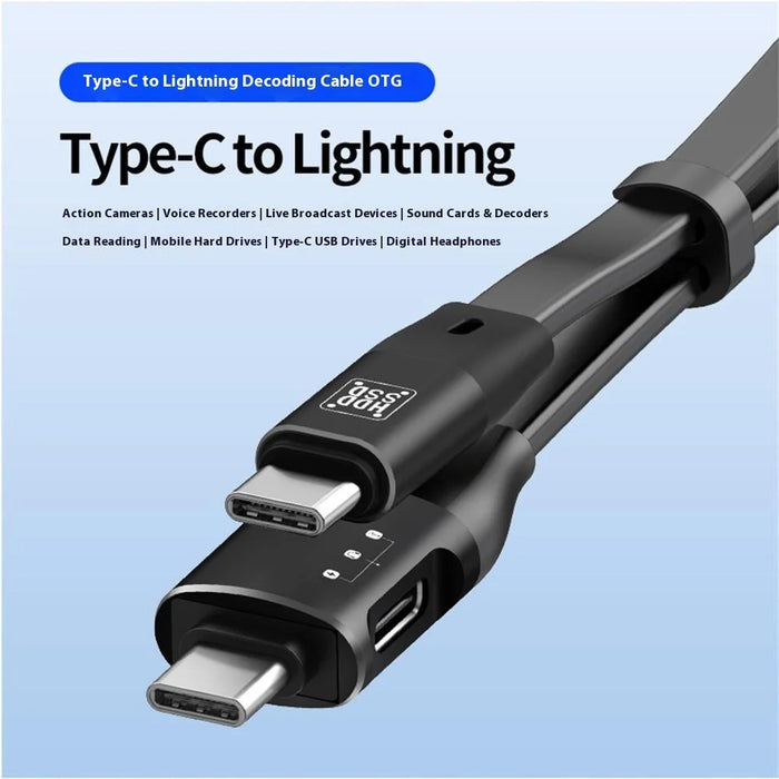 USB 3.1 Gen2 Type C to Type C OTG Data Cable Double Type C Charging 1000MB / S for Hard Drive / USB Flash Drive / Digital Headphones / Action Camera - Black - 6