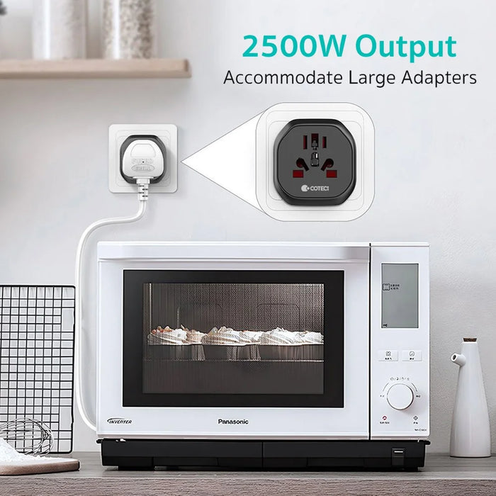 COTECI US / UK / EU Plug to Universal Adapter Portable Power Converter for Global Travel - US Plug - 3