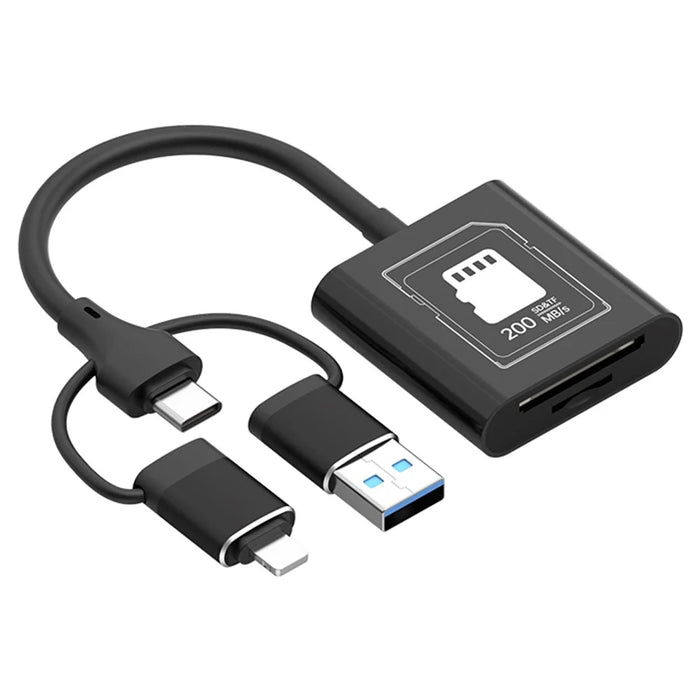 TYS-205 iP / Type-C / USB to SD / TF Card Reader High Speed Dual Slot V30 USB 3.0 Adapter for Data Transfer / Photo Backup Compatible with iOS / Android / MAC - 2