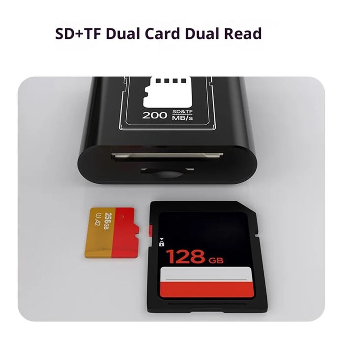 TYS-205 iP / Type-C / USB to SD / TF Card Reader High Speed Dual Slot V30 USB 3.0 Adapter for Data Transfer / Photo Backup Compatible with iOS / Android / MAC - 6