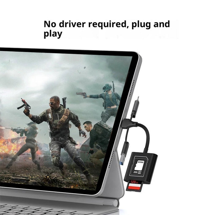 TYS-205 iP / Type-C / USB to SD / TF Card Reader High Speed Dual Slot V30 USB 3.0 Adapter for Data Transfer / Photo Backup Compatible with iOS / Android / MAC - 7