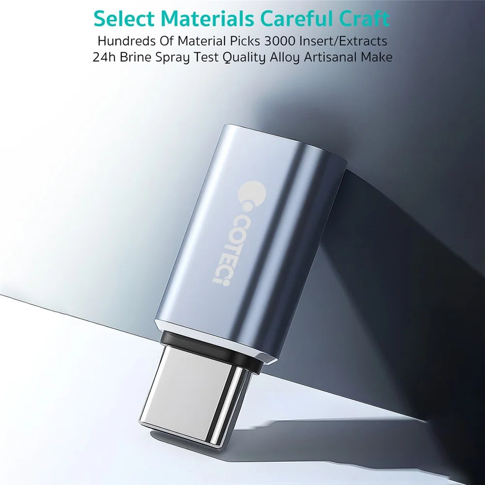 COTECI OT-039 iP Female to Type-C Male Mini Converter Aluminum Alloy 10W OTG Adapter - 3