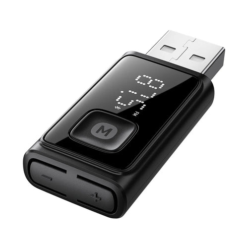 ESSAGER Bluetooth-compatible FM Transmitter Adapter Built-in Mic HD Calling Noise Reduction - Black - 1