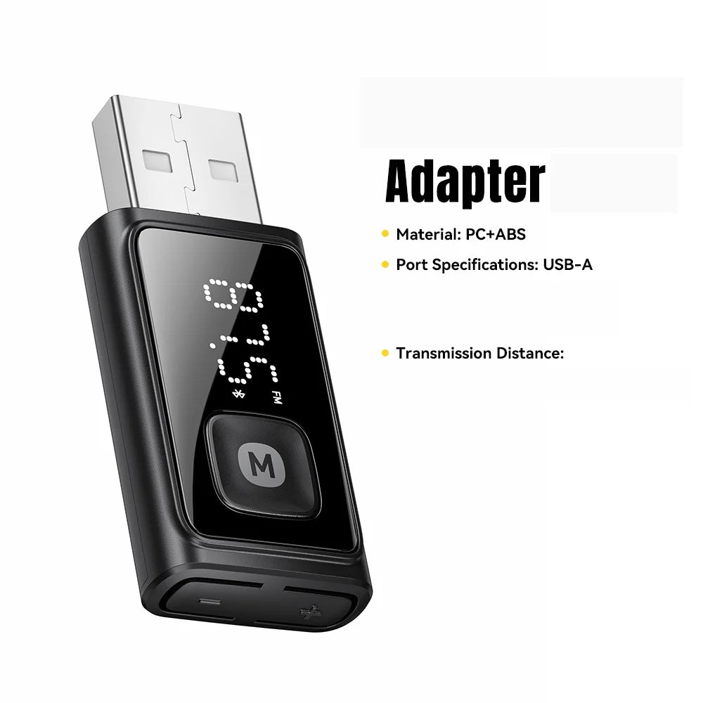 ESSAGER Bluetooth-compatible FM Transmitter Adapter Built-in Mic HD Calling Noise Reduction - Black - 2