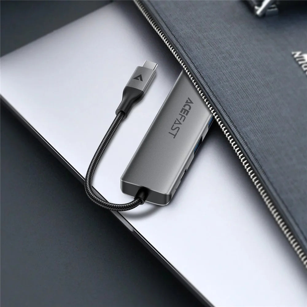 ACEFAST J18 6 in 1 USB-C Hub 4K 60Hz HD PD 90W Fast Charge Docking Station with SD / TF Card Slot - 6