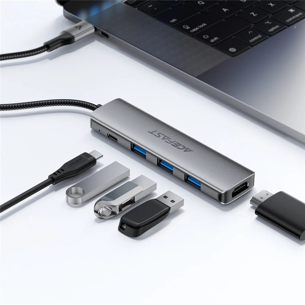 ACEFAST J16 5 in 1 USB-C Hub 4K HD PD 90W Fast Charging 5Gbps Data Transfer Docking Station - 5