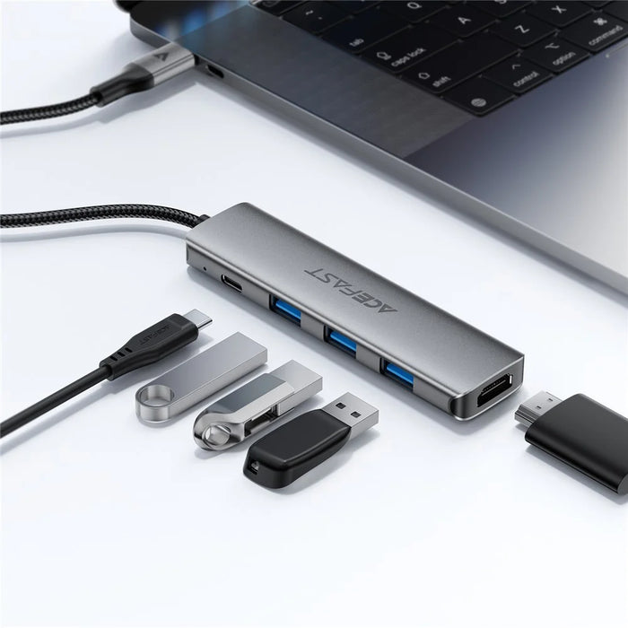 ACEFAST J16 5 in 1 USB-C Hub 4K HD PD 90W Fast Charging 5Gbps Data Transfer Docking Station - 5
