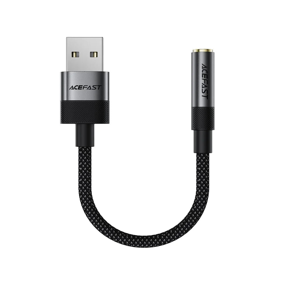 ACEFAST J13 USB-A to 3.5mm Audio Converter High Fidelity Transmission Audio Adapter - Black - 2
