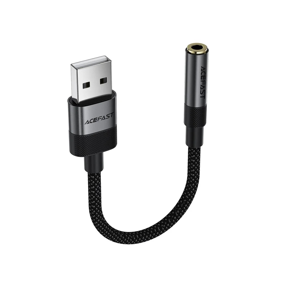 ACEFAST J13 USB-A to 3.5mm Audio Converter High Fidelity Transmission Audio Adapter - Black - 4