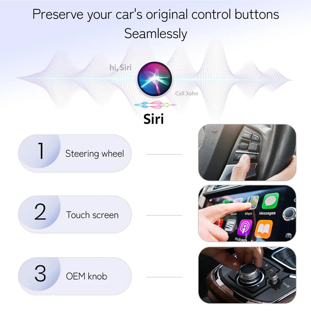 Wired to Wireless CarPlay Adapter for iPhone 2.4/5.8G Dual Band WiFi Bluetooth-compatible USB Dongle - 5