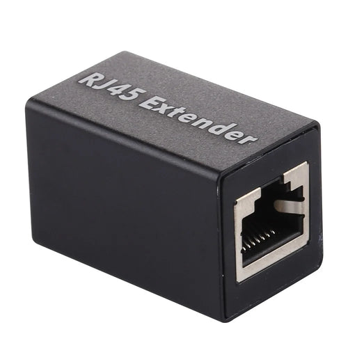 RJ45 Female to Female Connector Inline LAN Plug Ethernet Cable Extender Adapter Black - 1