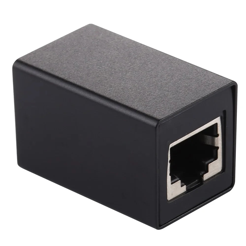 RJ45 Female to Female Connector Inline LAN Plug Ethernet Cable Extender Adapter Black - 2