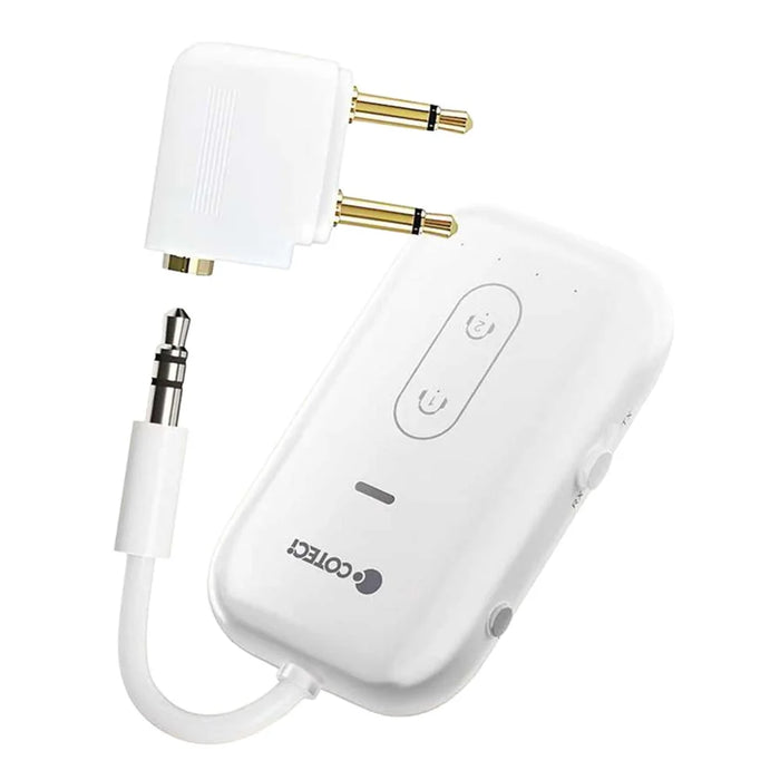 COTECI MS-046 2 in 1 Wireless Audio Receiver / Transmitter 3.5mm Audio Adapter Support Dual Headphone Connection - White - 1