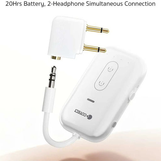 COTECI MS-046 2 in 1 Wireless Audio Receiver / Transmitter 3.5mm Audio Adapter Support Dual Headphone Connection - White - 2