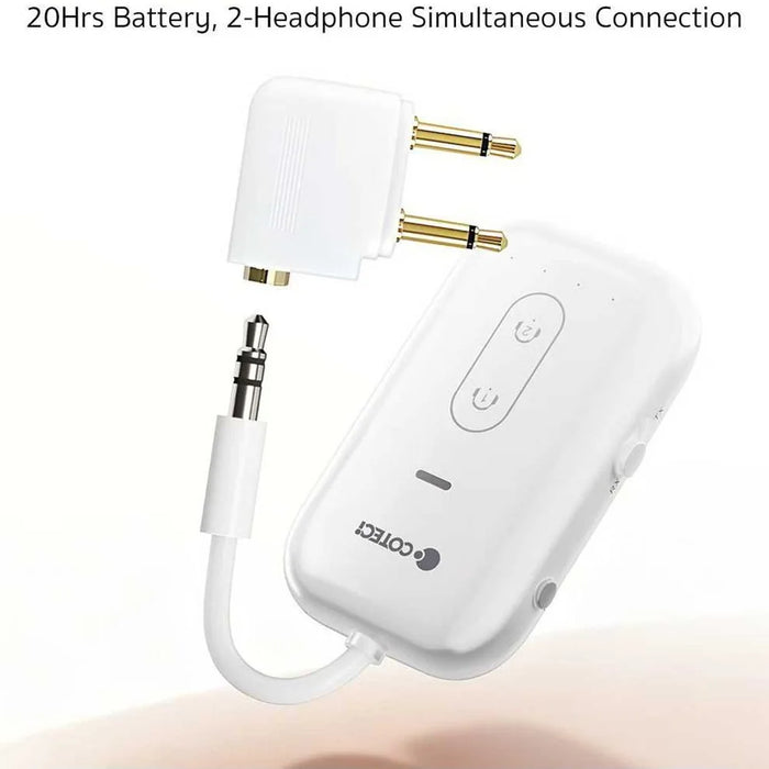 COTECI MS-046 2 in 1 Wireless Audio Receiver / Transmitter 3.5mm Audio Adapter Support Dual Headphone Connection - White - 2