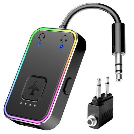 BF01 Audio Transmitter for TV, Computer, Airplane, 3.5mm Wireless Audio Bluetooth-Compatible Adapter - Black - 1