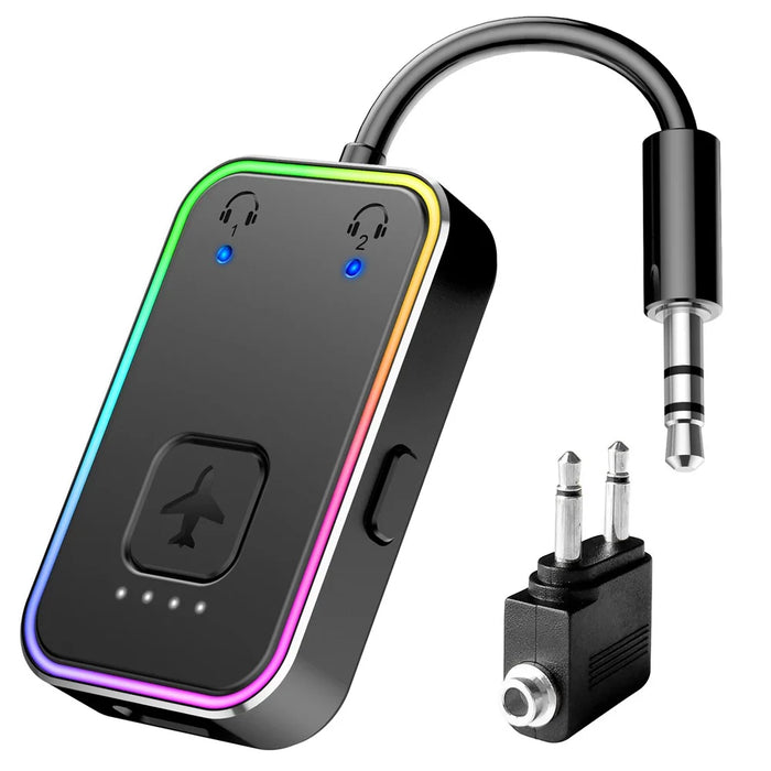 BF01 Audio Transmitter for TV, Computer, Airplane, 3.5mm Wireless Audio Bluetooth-Compatible Adapter - Black - 1