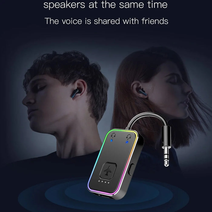 BF01 Audio Transmitter for TV, Computer, Airplane, 3.5mm Wireless Audio Bluetooth-Compatible Adapter - Black - 2