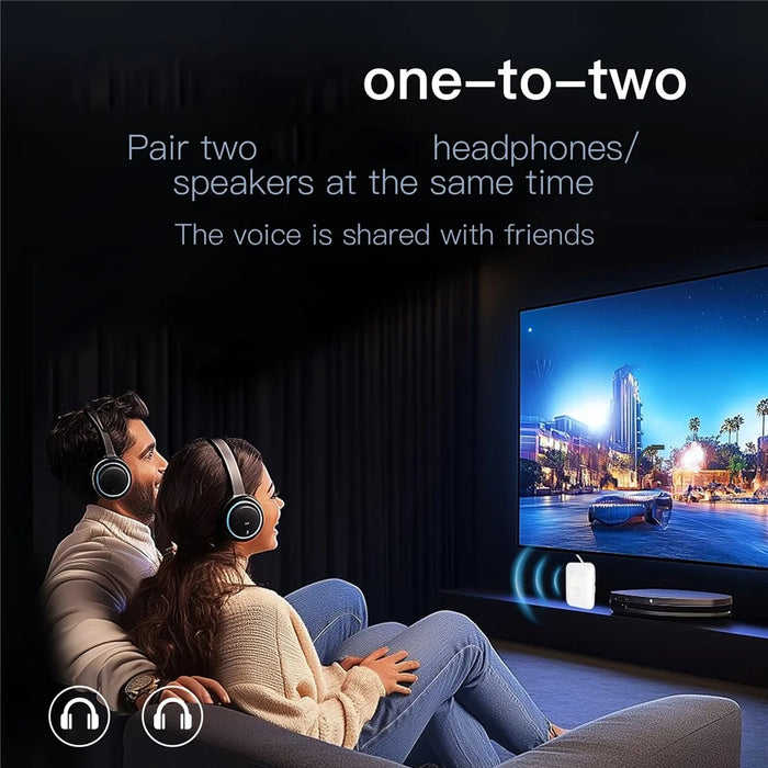 BF02 BT 5.3 Transmitter Wireless Adapter for Airplane  /  TV  /  Gym Audio Devices Supports 2 Earbuds / Headphones - White - 3