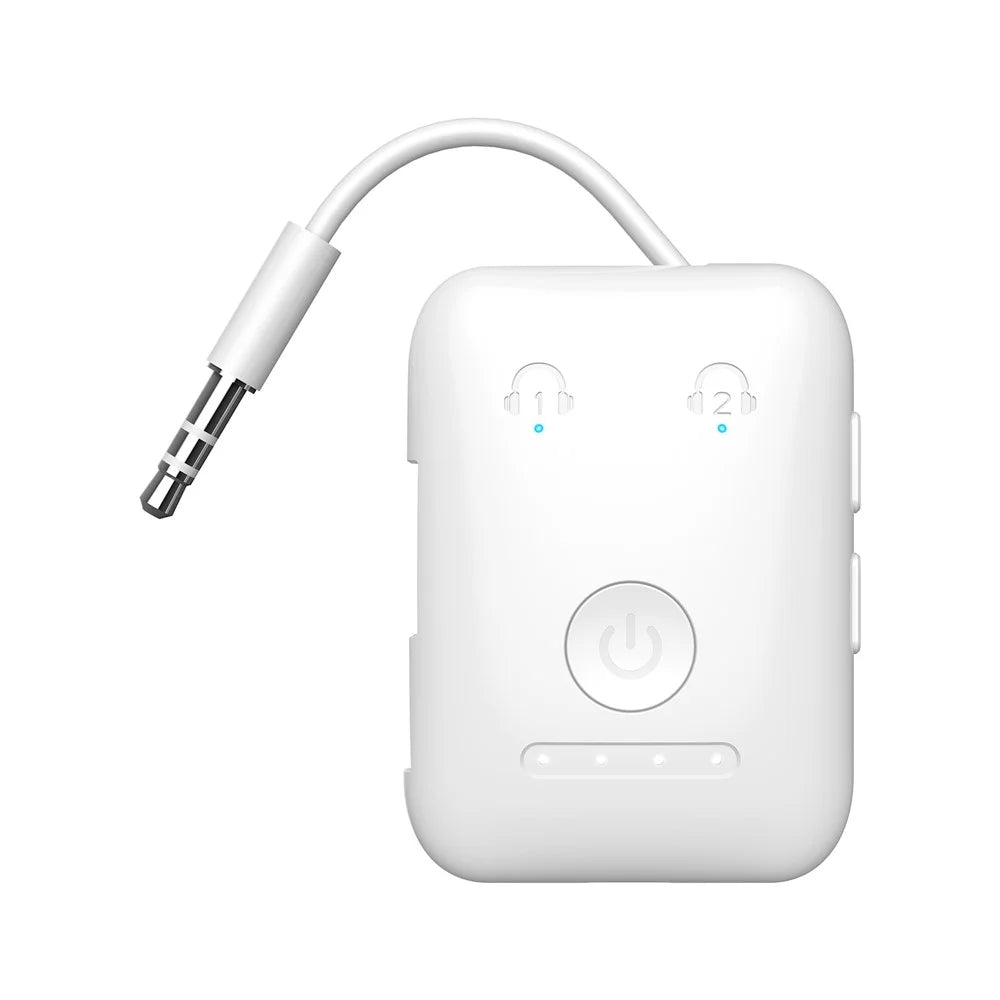 BF02 BT 5.3 Transmitter Wireless Adapter for Airplane  /  TV  /  Gym Audio Devices Supports 2 Earbuds / Headphones - White - 7