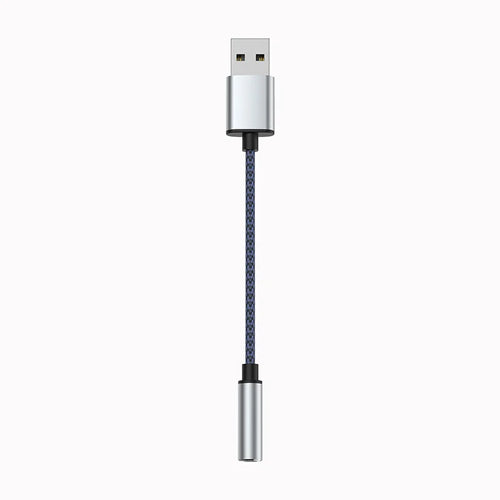 MH290 12cm USB Male to 3.5mm Female AUX Adapter Braided Cable HiFi Sound Card Converter - 1
