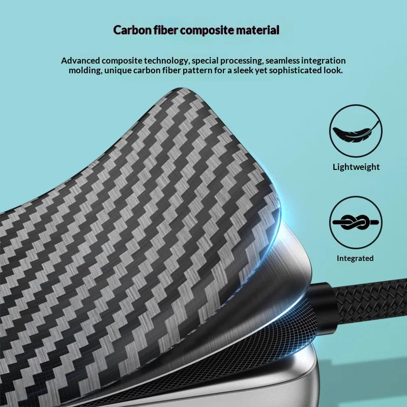 2 in 1 Type-C Adapter Cable 60W Fast Charging Hi-Fi Sound Carbon Fiber Audio Converter - Type-C+3.5mm/ZC4315 - 5
