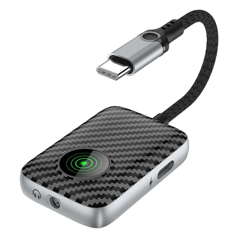 2 in 1 Type-C Adapter Cable 60W Fast Charging Hi-Fi Sound Carbon Fiber Audio Converter - Type-C+3.5mm/ZC4315 - 6