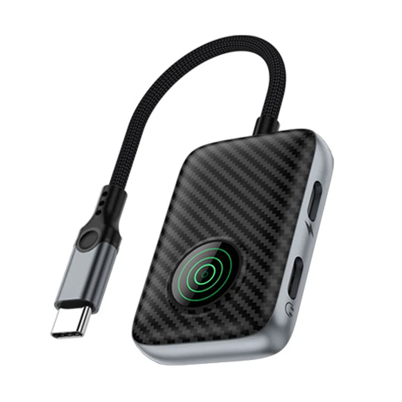 ZC4339 USB-C OTG Adapter 3 in 1 Hub Converter with USB 3.0 Data Transfer, Type-C Audio/Data, 60W PD Fast Charging - Black - 1