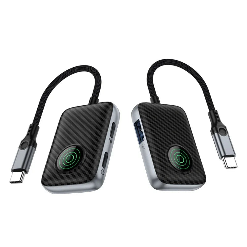 ZC4339 USB-C OTG Adapter 3 in 1 Hub Converter with USB 3.0 Data Transfer, Type-C Audio/Data, 60W PD Fast Charging - Black - 2
