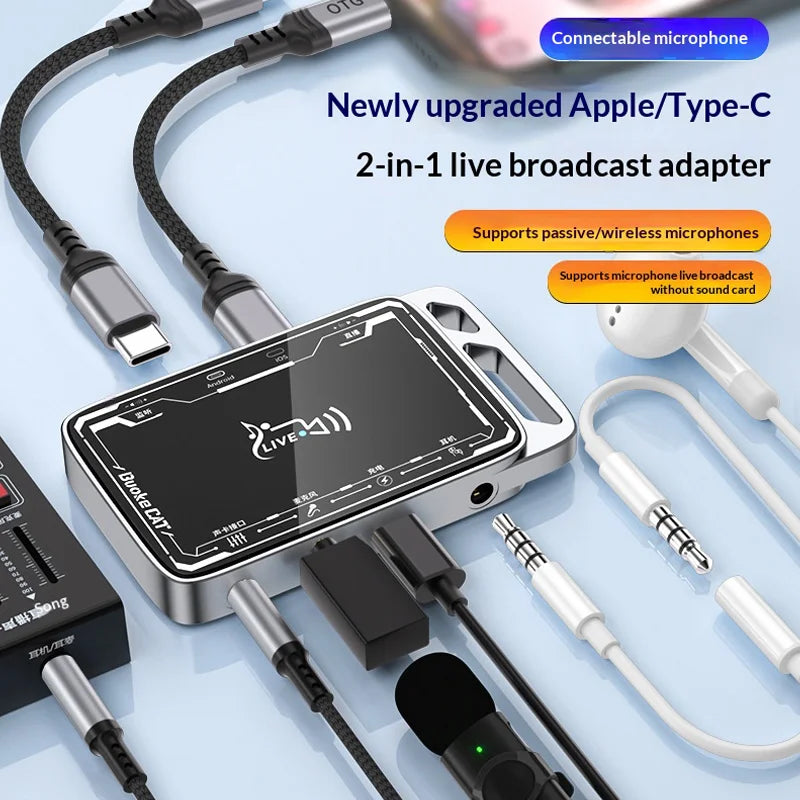 MH322PRO Live Streaming Sound Card Audio Interface, Microphone Converter for Mobile Phones, Podcast Recording, TikTok Live, Voice Chat - 5