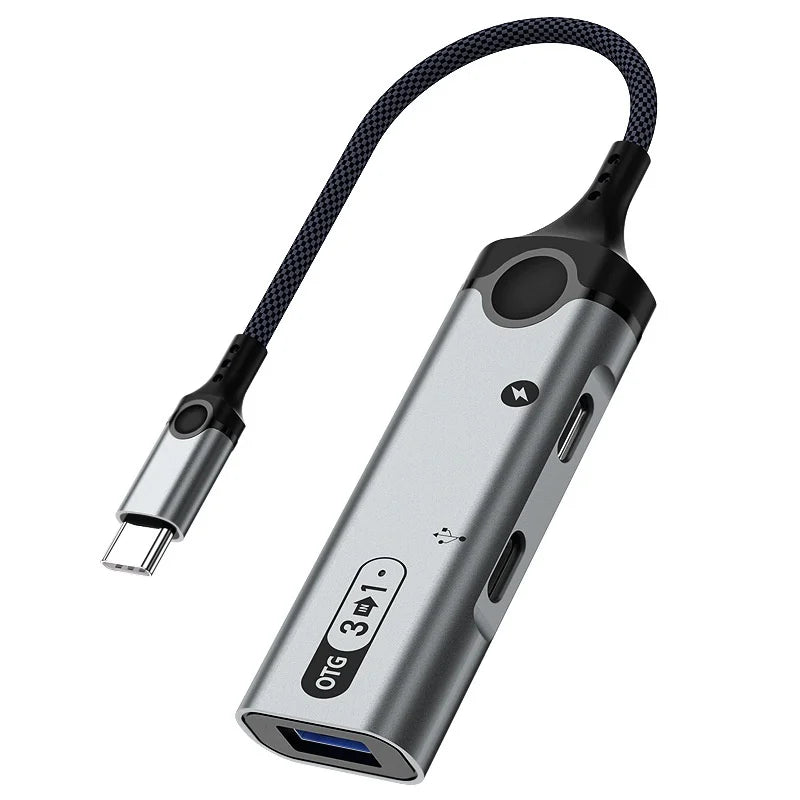 MH374 3 in 1 OTG Adapter Type-C to USB Converter for Android Phones/Fast Charging/Card Reader - 1