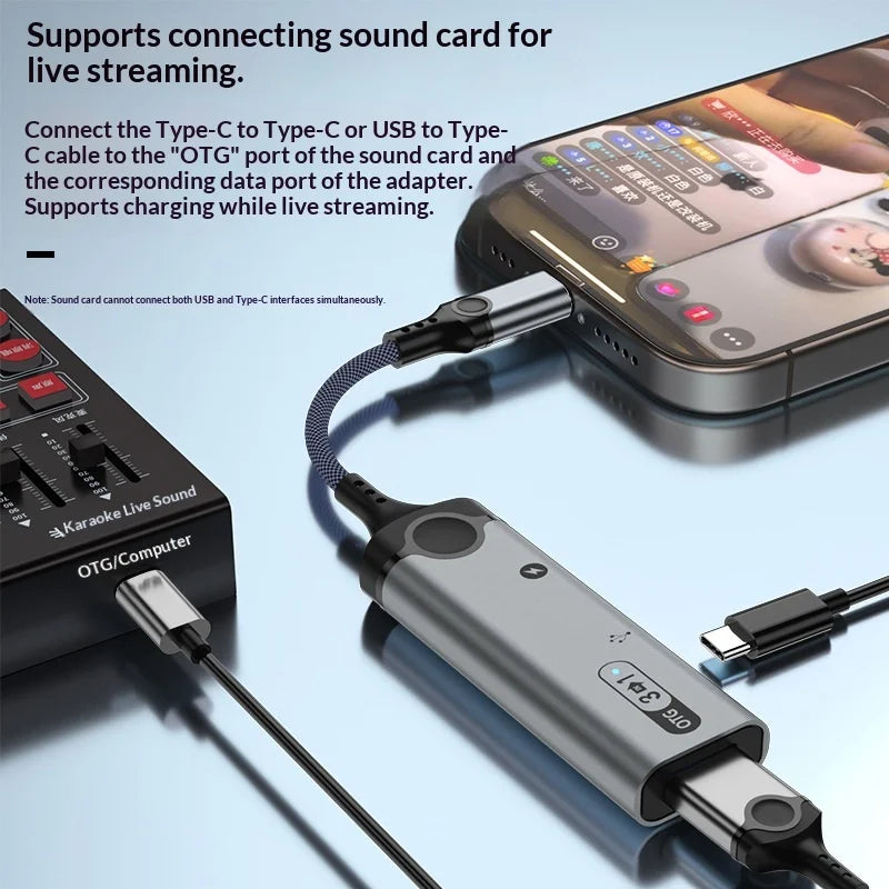 MH374 3 in 1 OTG Adapter Type-C to USB Converter for Android Phones/Fast Charging/Card Reader - 4