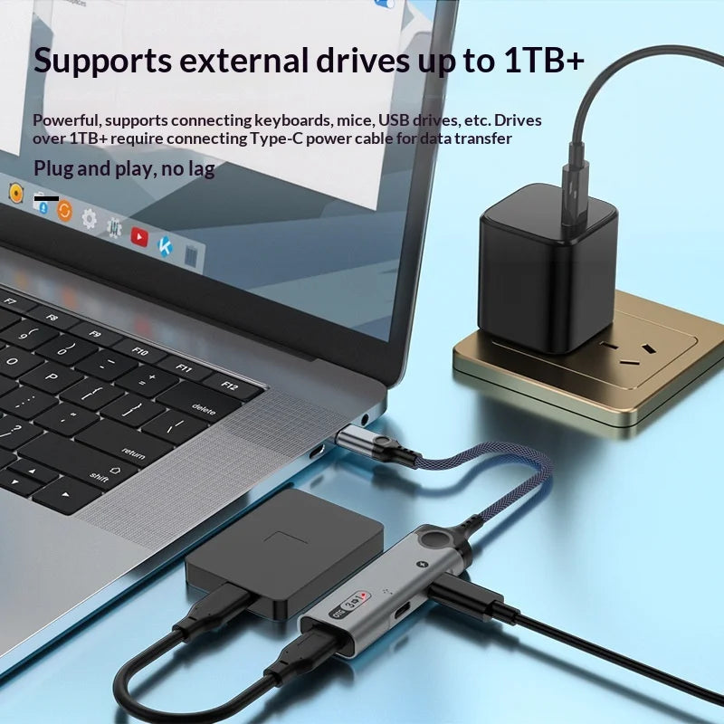 MH374 3 in 1 OTG Adapter Type-C to USB Converter for Android Phones/Fast Charging/Card Reader - 5