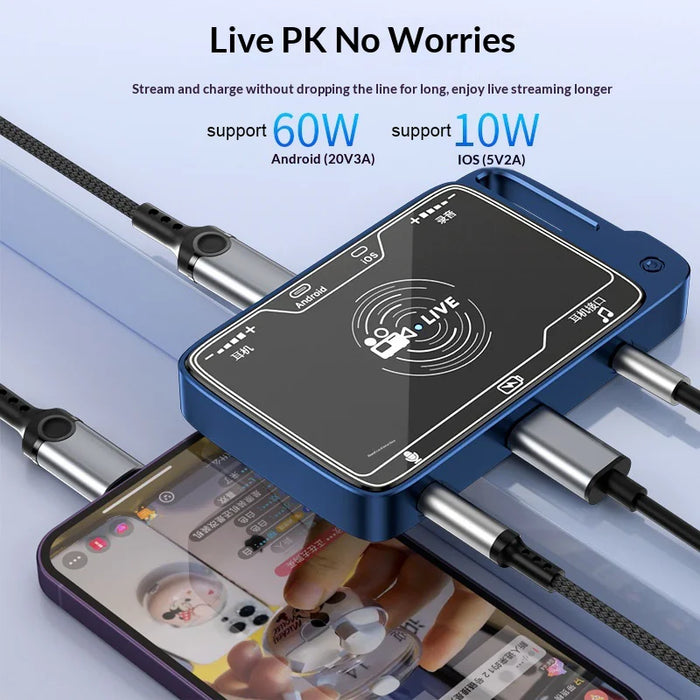 MH321 Sound Card Converter Audio Adapter Phone Live Streaming Connector for Apple/Android Devices - New Stereo Dual Channel, Compatible With Apple And Type-C Phones - 4