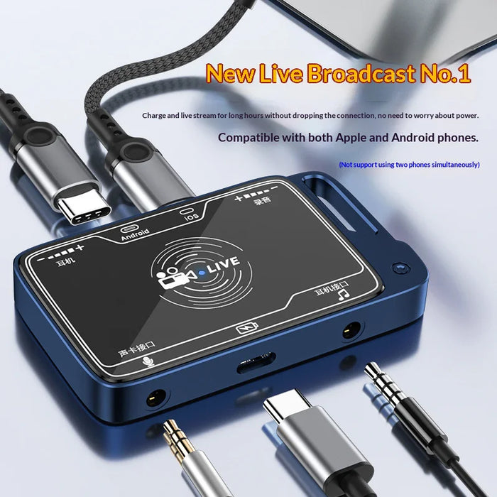 MH321 Sound Card Converter Audio Adapter Phone Live Streaming Connector for Apple/Android Devices - New Stereo Dual Channel, Compatible With Apple And Type-C Phones - 5