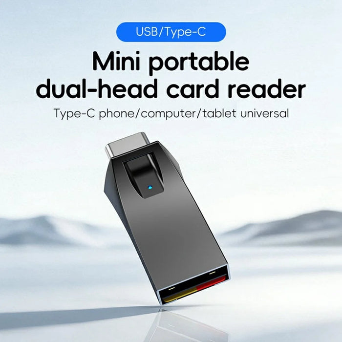USB-A / USB-C 2 in 1 TF Card Reader for Phones / Tablets / Computers Memory Card Reader Compatible with iOS / Android / Mac - Grey - 7