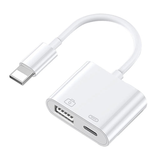 COTECI 33011 iP (5-14) USB OTG Adapter 2-in-1 Male to USB Female Adapter Charger Cable for iPhone iPad Camera U Disk - 1