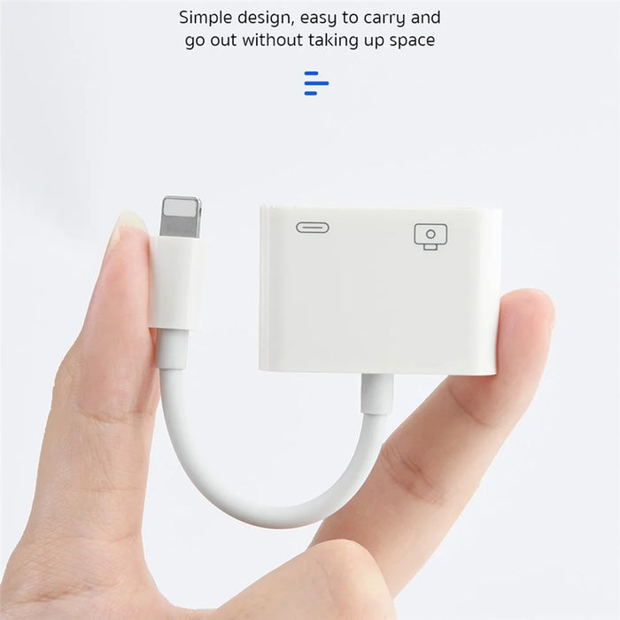 COTECI 33011 iP (5-14) USB OTG Adapter 2-in-1 Male to USB Female Adapter Charger Cable for iPhone iPad Camera U Disk - 4